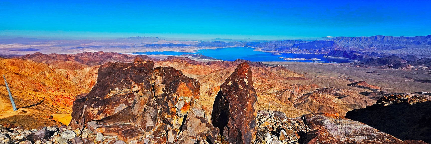 Power Lines from Hoover Dam Ascend, Cross Saddle on Way to Vegas | Black Mountain and River Mountain Loop | River Mountains | Lake Mead National Recreation Area, Nevada
