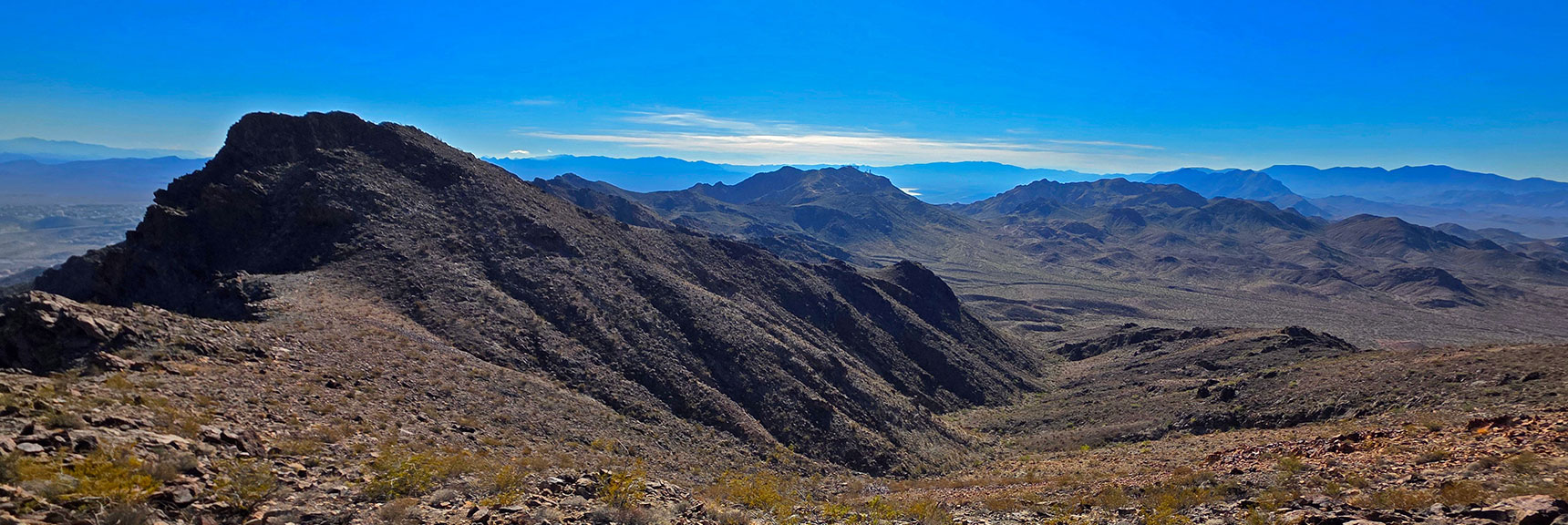 View Back Across Ridgeline All the Way to Starting Point | Black Mountain and River Mountain Loop | River Mountains | Lake Mead National Recreation Area, Nevada