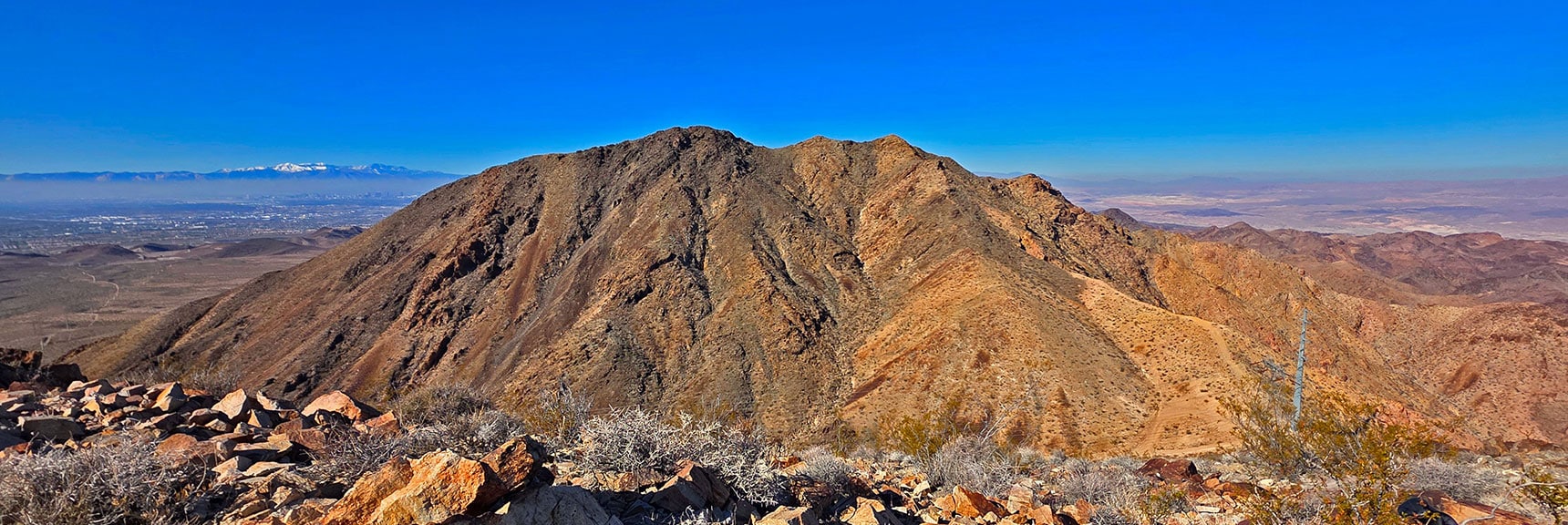 Descend to Power Line Saddle Toward River Mts. Benchmark | Black Mountain and River Mountain Loop | River Mountains | Lake Mead National Recreation Area, Nevada