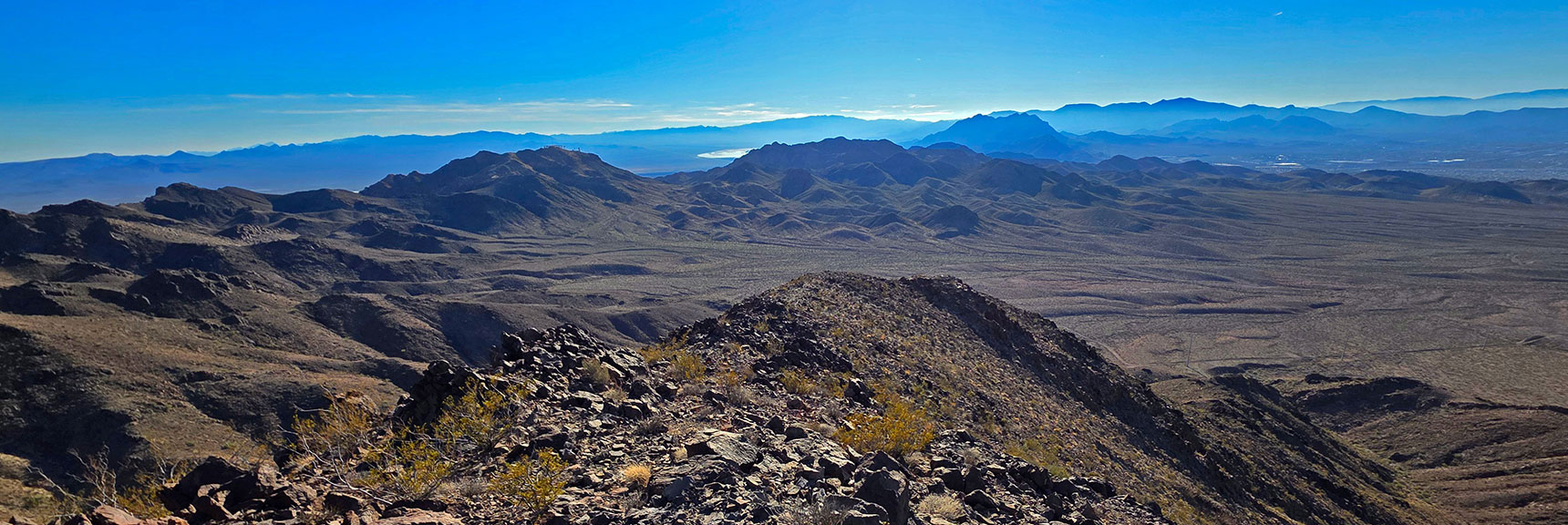 View SE to Faint Railroad Mts. & Beyond Toward Searchlight | Black Mountain and River Mountain Loop | River Mountains | Lake Mead National Recreation Area, Nevada