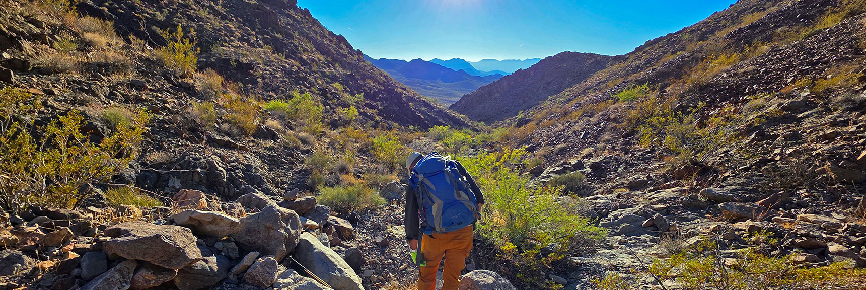 Angle Down to Left Gully Below Ridgeline, Then Circle Back to Start Point | Black Mountain and River Mountain Loop | River Mountains | Lake Mead National Recreation Area, Nevada