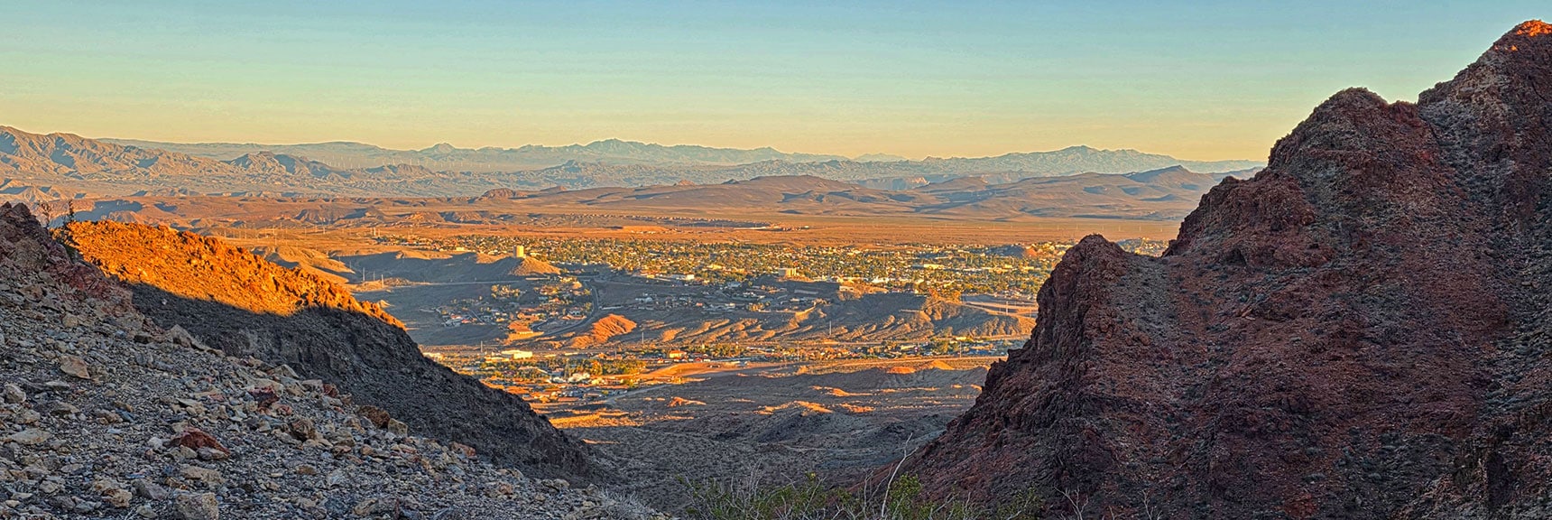 Boulder City View from Black Mt. Overlook Trail at Saddle Below Radar Mt. | Black Mountain and River Mountain Loop | River Mountains | Lake Mead National Recreation Area, Nevada