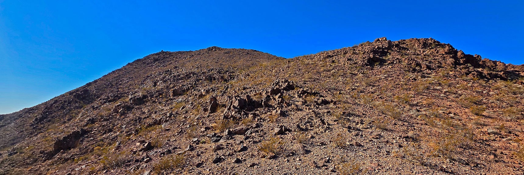 Looking Back Up Descent Slope from Easter Island Peak | Leaning Arch Loop | River Mountains | Lake Mead NRA, Nevada