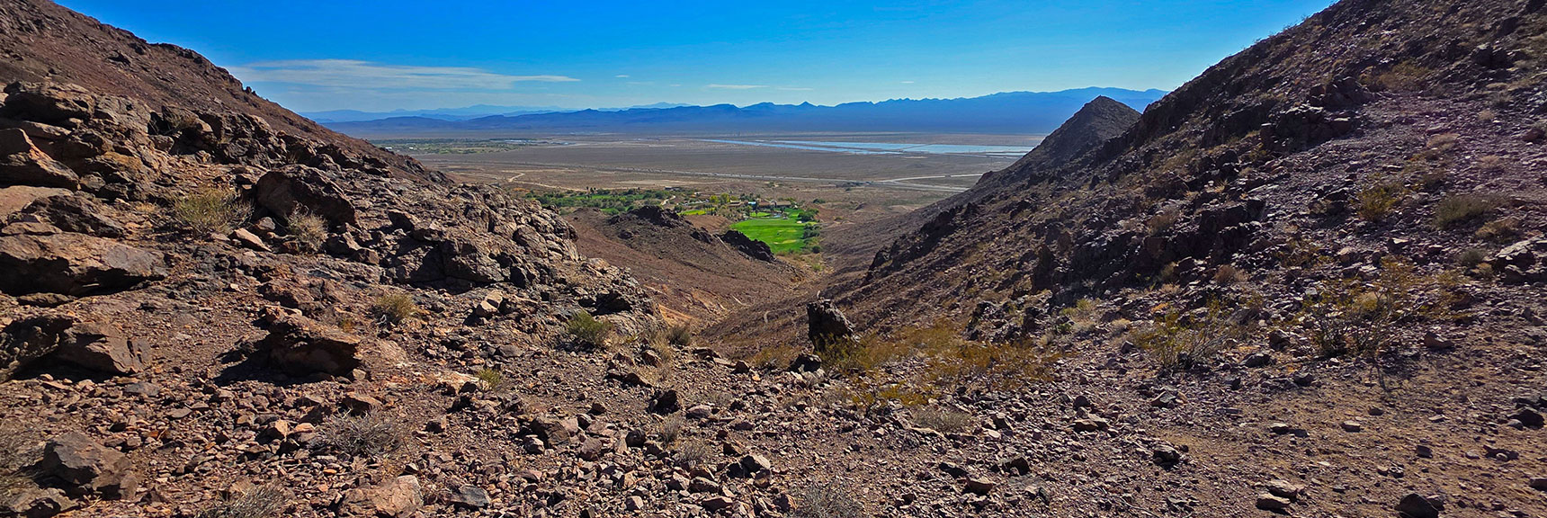 Saddle East of Leaning Arch Peak Looking South to Black Mts. | Leaning Arch Loop | River Mountains | Lake Mead NRA, Nevada