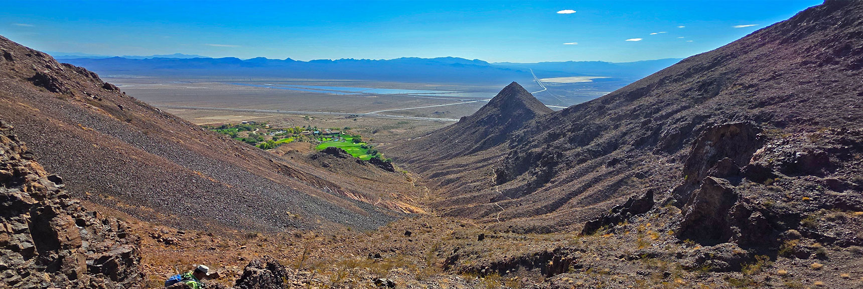 View from Inside the Arch to Cascata Golf Club & Hwy 93 Toward Searchlight NV | Leaning Arch Loop | River Mountains | Lake Mead NRA, Nevada