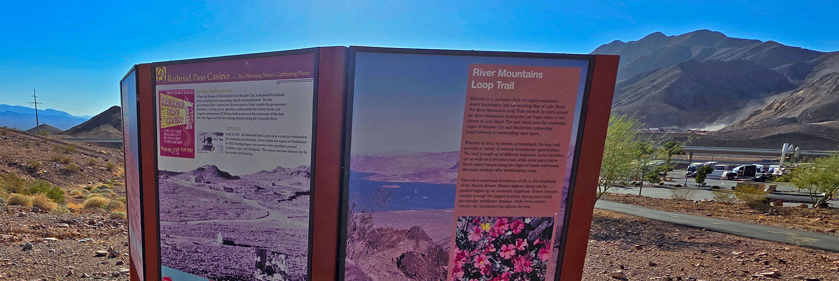 Interpretive Display at Railroad Pass & Casino Trailhead Area | River Mountains Loop Trail | Lake Mead National Recreation Area, Nevada