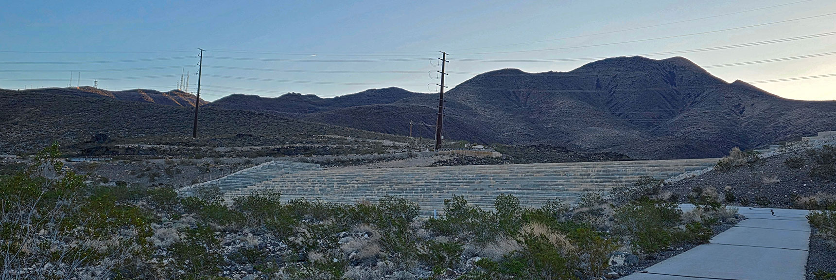 Circle Around the Upper End of the Basin to Find the Trailhead. | Black Mountain North Loop | McCullough Hills | Sloan Canyon National Conservation Area, Nevada