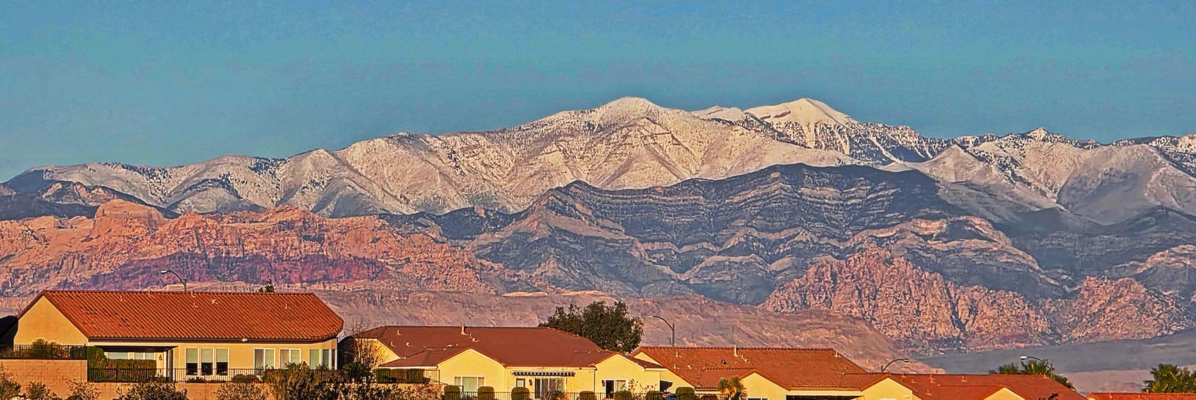 Rainbow Mts. & Mt. Charleston Wilderness Above Anthem Homes. | Black Mountain North Loop | McCullough Hills | Sloan Canyon National Conservation Area, Nevada