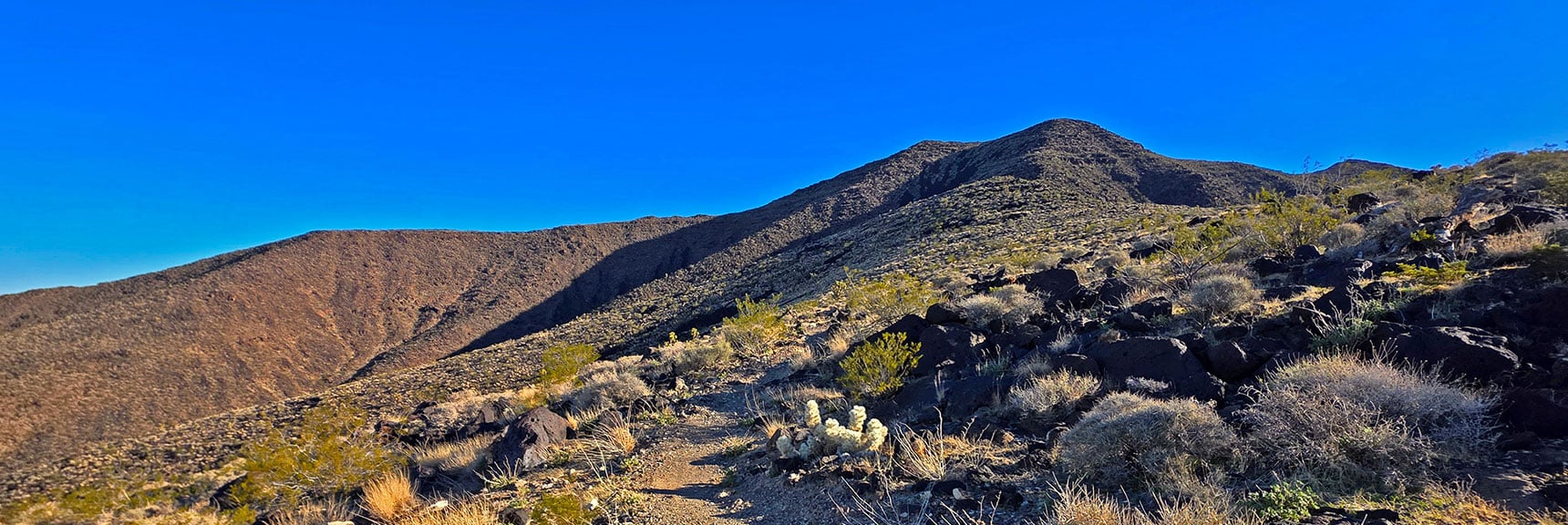 Continuing Up This Volcanic Approach Ridge to Visible Black Mt. | Black Mountain North Loop | McCullough Hills | Sloan Canyon National Conservation Area, Nevada