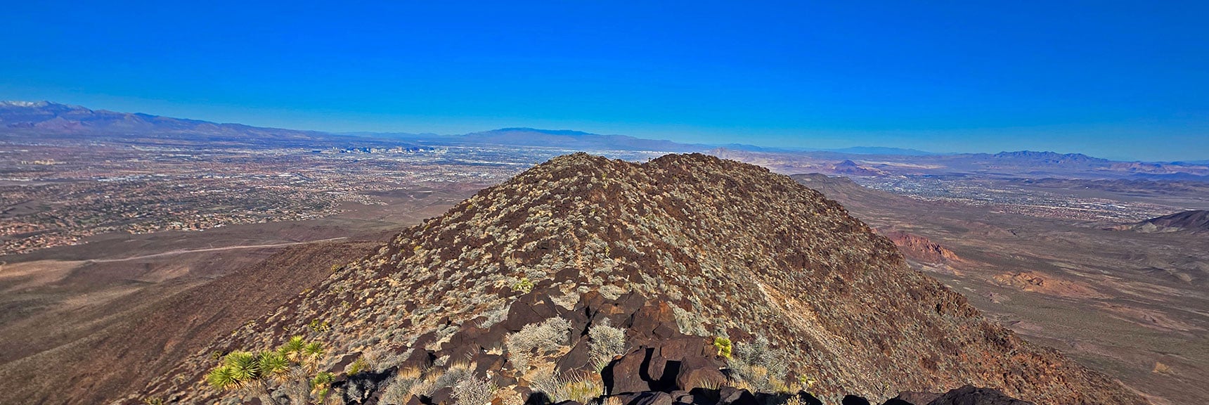 Next Stretch is Across Rocky Saddle to North Summit. | Black Mountain North Loop | McCullough Hills | Sloan Canyon National Conservation Area, Nevada