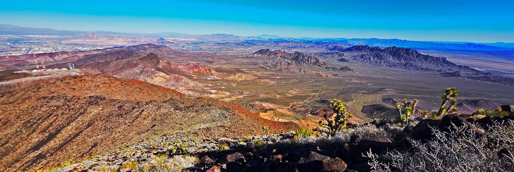 Grand View of King, Queen, Jack; Railroad Mts., River Mts. & Beyond. | Black Mountain North Loop | McCullough Hills | Sloan Canyon National Conservation Area, Nevada