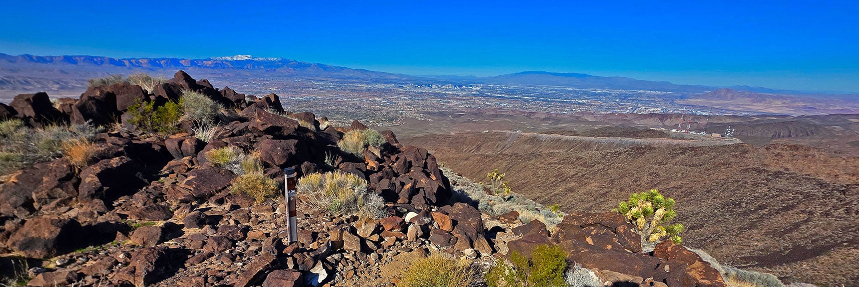 Many Trail Markings Throughout. May Briefly Loose Trail, Stay on Ridge Center. | Black Mountain North Loop | McCullough Hills | Sloan Canyon National Conservation Area, Nevada