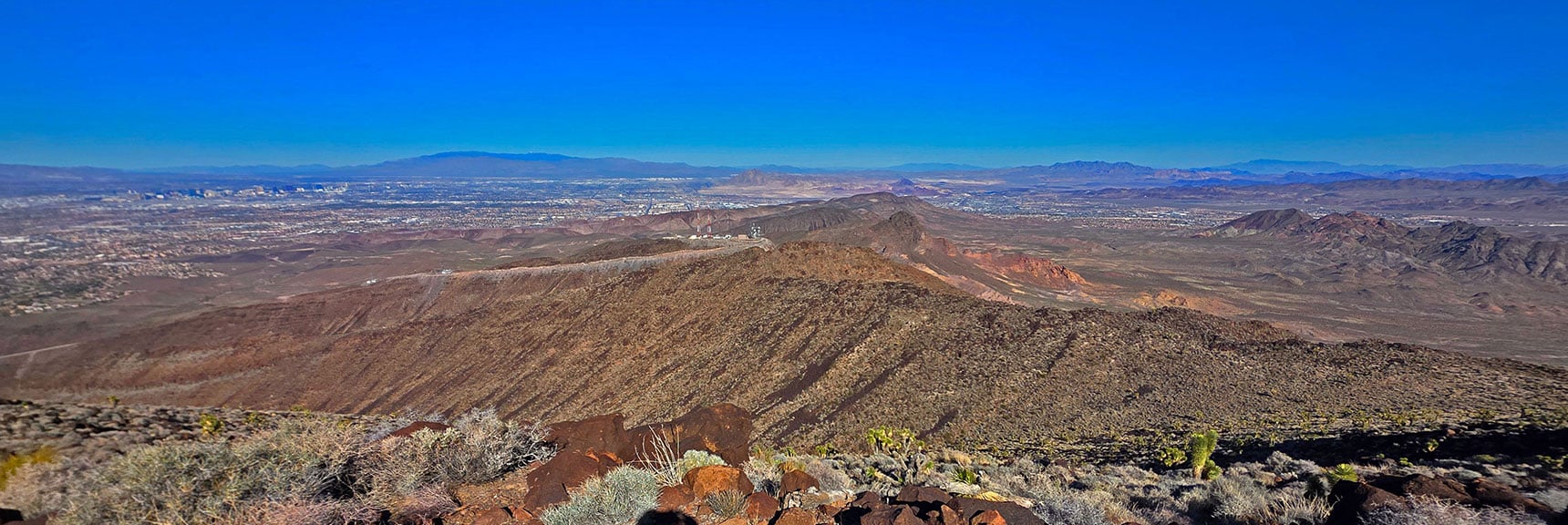 Northern View Shows Optional Ridgeline Route Toward Arden Peak. | Black Mountain North Loop | McCullough Hills | Sloan Canyon National Conservation Area, Nevada