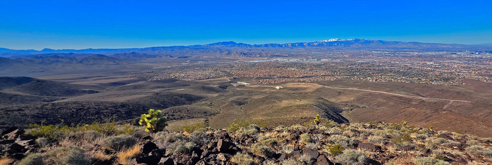 Final Descent Reveals Trail Back to Flood Retention Tank Below. | Black Mountain North Loop | McCullough Hills | Sloan Canyon National Conservation Area, Nevada