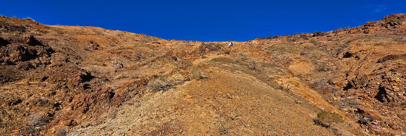 Ascend a Very Steep Loose Gravel Slope, Day's Biggest Challenge | Boulder city Ridgeline | Lake Mead National Recreation Area, Nevada