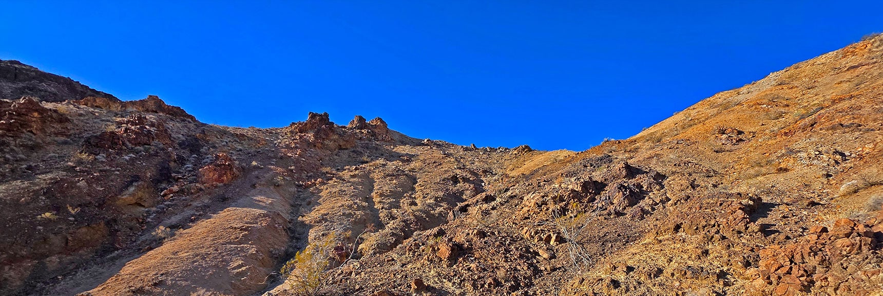 Turn Left and Skirt That Gully's Summit to Main Ridgeline | Boulder city Ridgeline | Lake Mead National Recreation Area, Nevada