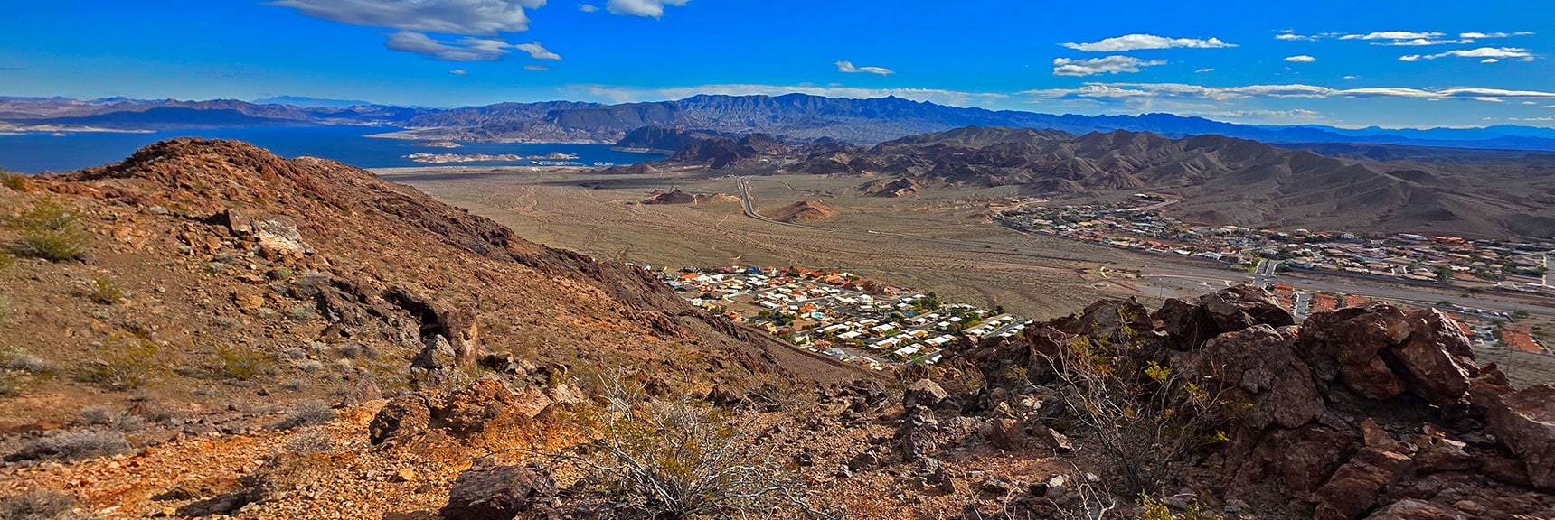 Boulder City Below. Arizona Black Mts. on Far Horizon | Boulder city Ridgeline | Lake Mead National Recreation Area, Nevada