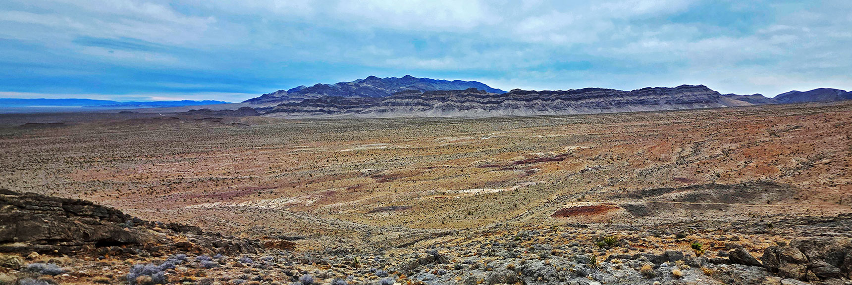 To the North: Layered Fossil Ridge with Sheep Range Backdrop | Castle Rock Loop | Desert National Wildlife Refuge, Nevada