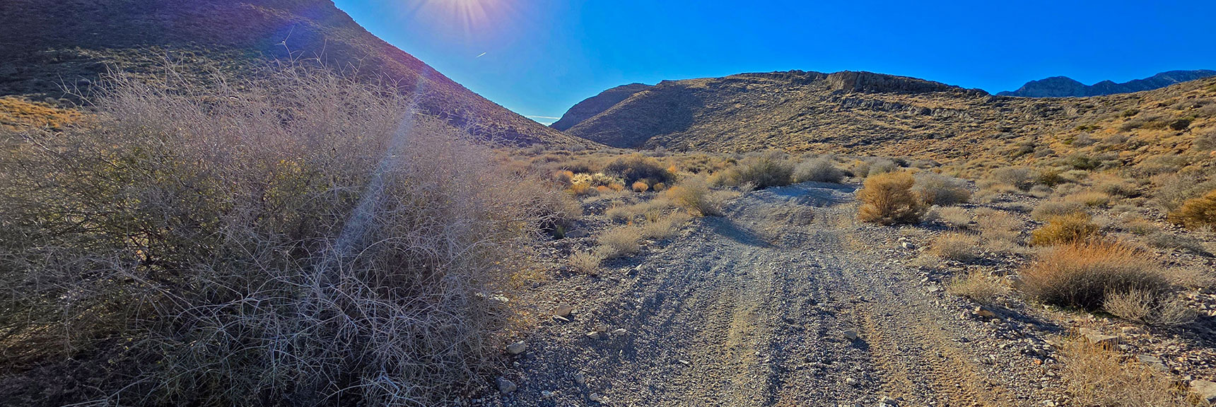 Approaching Eastern Pass Between La Madre & Harris Springs Ridges. | La Madre Ridge East Base Circuit | La Madre Mountains Wilderness, Nevada