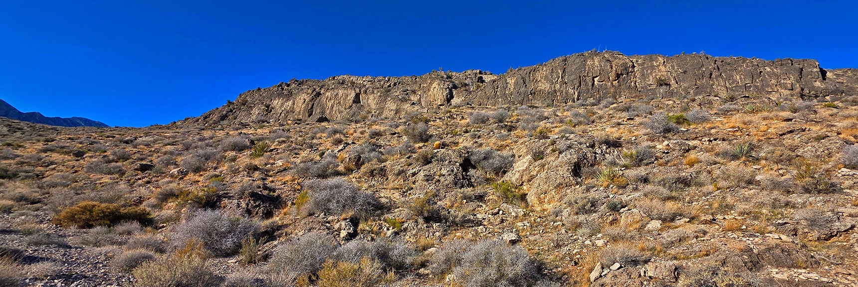 La Madre Ridge NE Base. Potential East La Madre Peak Ascent Point (left). | La Madre Ridge East Base Circuit | La Madre Mountains Wilderness, Nevada