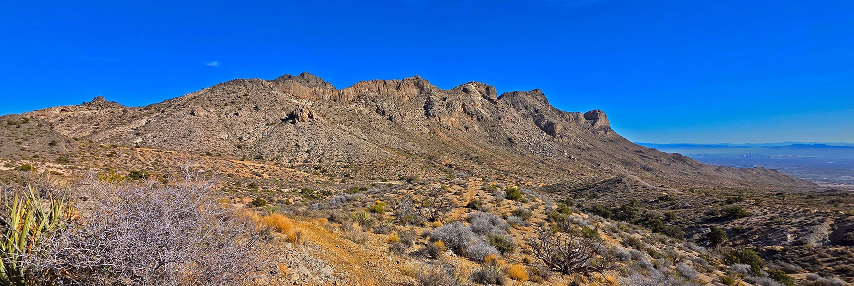 The Whale Peak (right) and Gottlieb Peak (left) Both on Rugged Ridgeline | La Madre Ridge East Base Circuit | La Madre Mountains Wilderness, Nevada