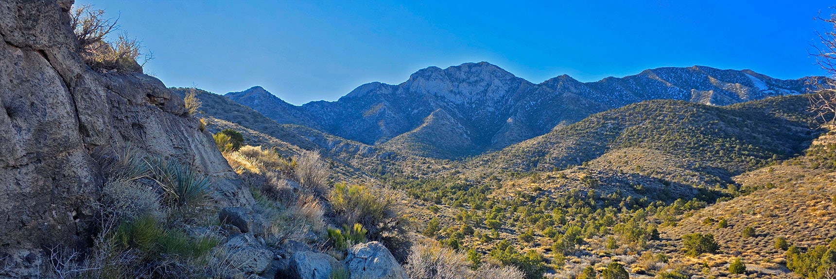 Peak 6826 Left on Ridgeline. Its Approach Ridge is Next Target | La Madre Ridgeline Eastern Grand Crossing Loop | La Madre Mountains Wilderness, Nevada