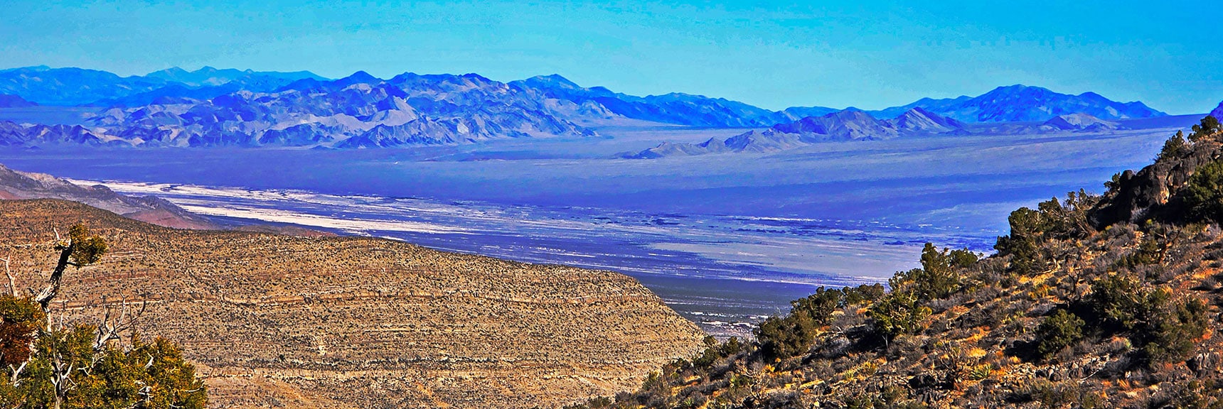 View Down and Across to Sheep Range Area Below | La Madre Ridgeline Eastern Grand Crossing Loop | La Madre Mountains Wilderness, Nevada