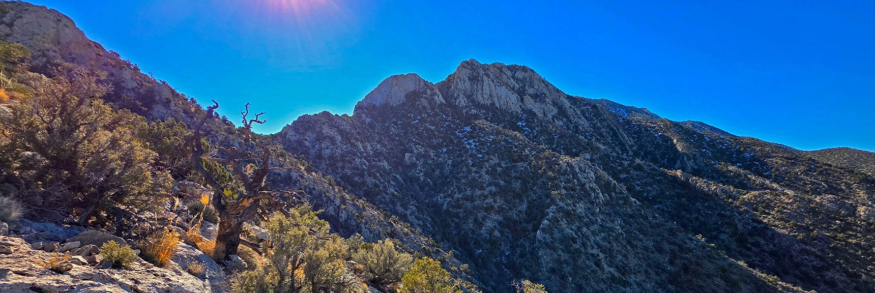 Fernande Peak to the West May Present Some Advanced Challenges | La Madre Ridgeline Eastern Grand Crossing Loop | La Madre Mountains Wilderness, Nevada