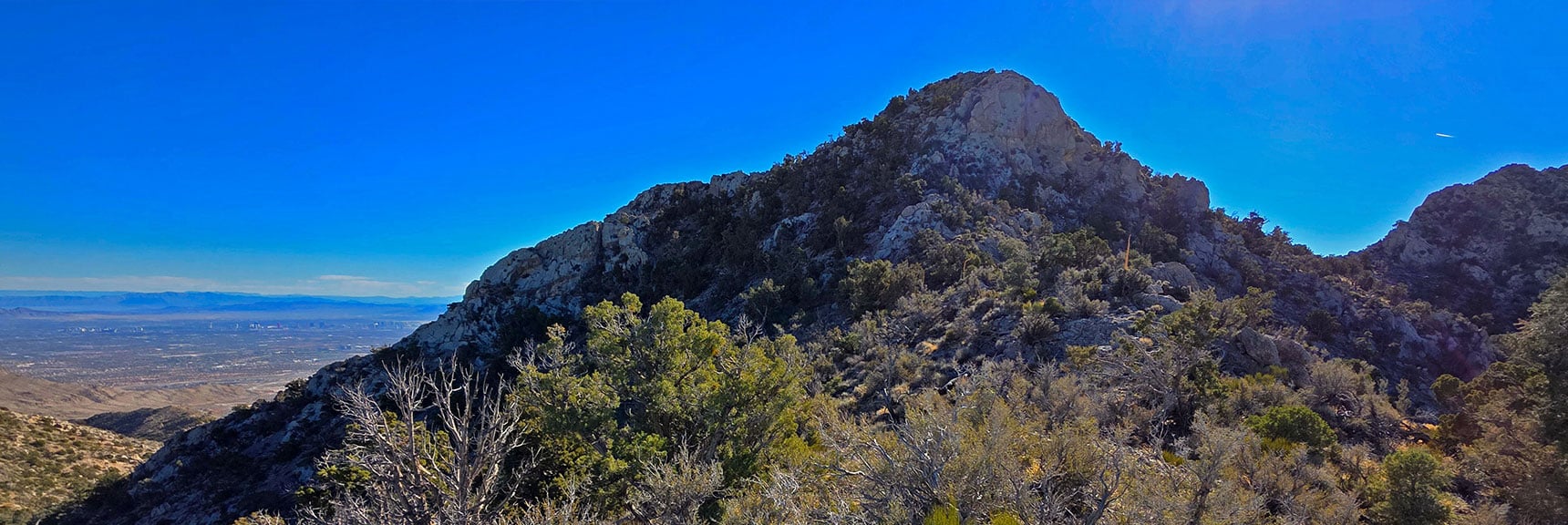 Peak 6826 True Summit Ahead. Rock Scrambling Challenges Merit Longer Day | La Madre Ridgeline Eastern Grand Crossing Loop | La Madre Mountains Wilderness, Nevada