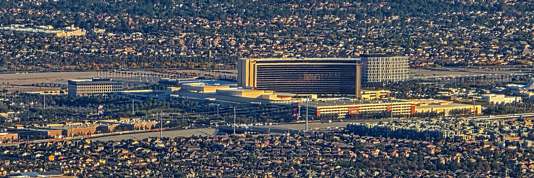 Red Rock Casino Below in Summerlin | La Madre Ridgeline Eastern Grand Crossing Loop | La Madre Mountains Wilderness, Nevada