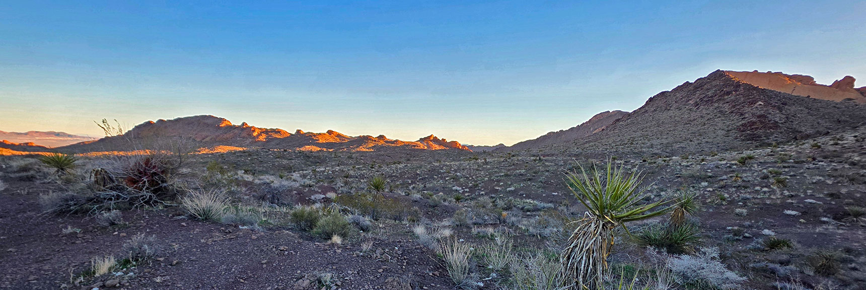 Cross Wilderness To West Canyon. Aim Left of Pigs in Zen Peak (right). | Lonesome Peak West Canyon Loop | Eldorado Wilderness, Nevada