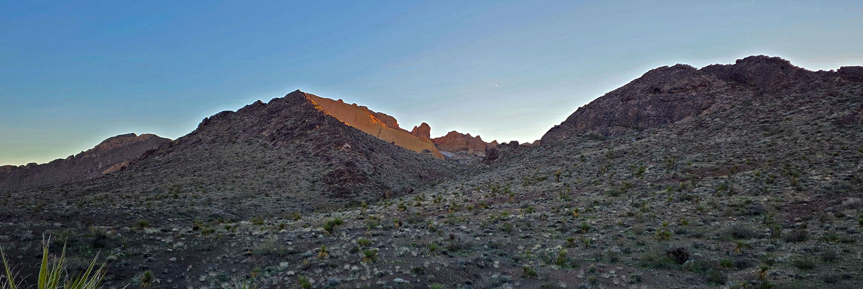 View Across to Pigs in Zen Peak. Look Closely to Identify 2 Pigs. | Lonesome Peak West Canyon Loop | Eldorado Wilderness, Nevada