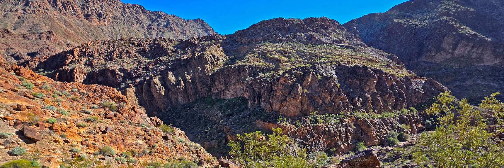 Higher View of West Canyon While Ascending Its West Slope. | Lonesome Peak West Canyon Loop | Eldorado Wilderness, Nevada
