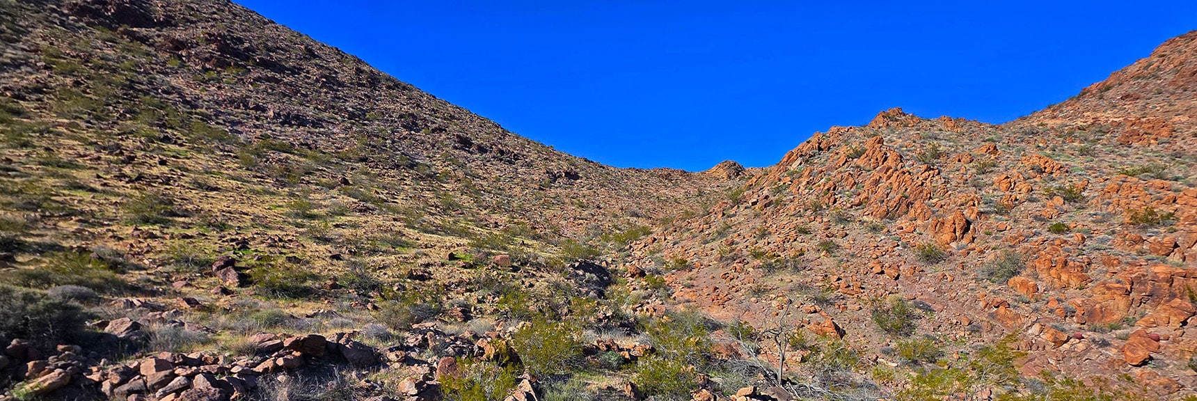 Descend to Cross a Couple Intervening Ridgeline Saddles | Lonesome Peak West Canyon Loop | Eldorado Wilderness, Nevada
