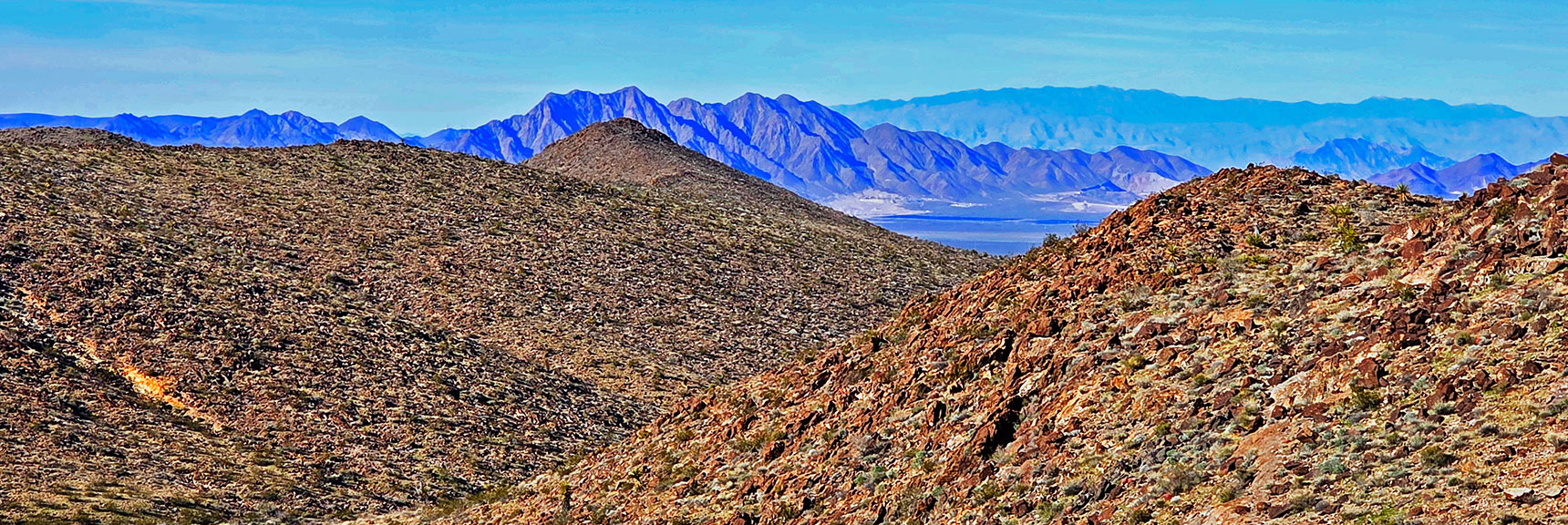 Railroad Mts. & River Mts. in View to North Between Ridges. | Lonesome Peak West Canyon Loop | Eldorado Wilderness, Nevada