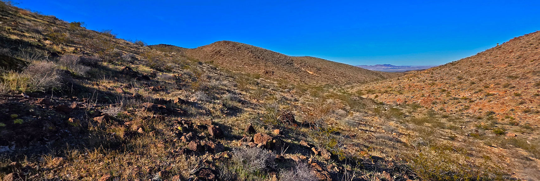 Continue Crossing Ridges While Looping Back Toward Start Point. | Lonesome Peak West Canyon Loop | Eldorado Wilderness, Nevada