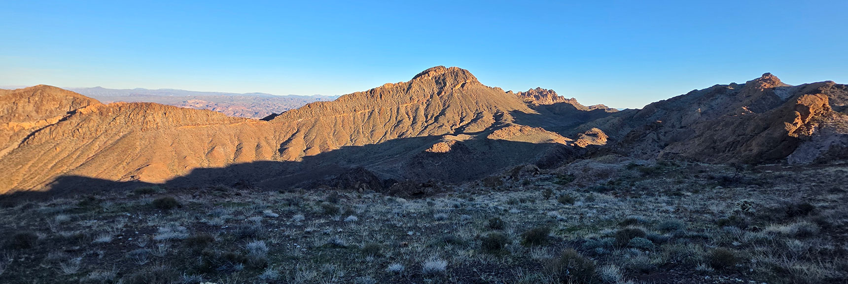Lonesome Peak in View Across West Canyon | Lonesome Peak West Canyon Loop | Eldorado Wilderness, Nevada