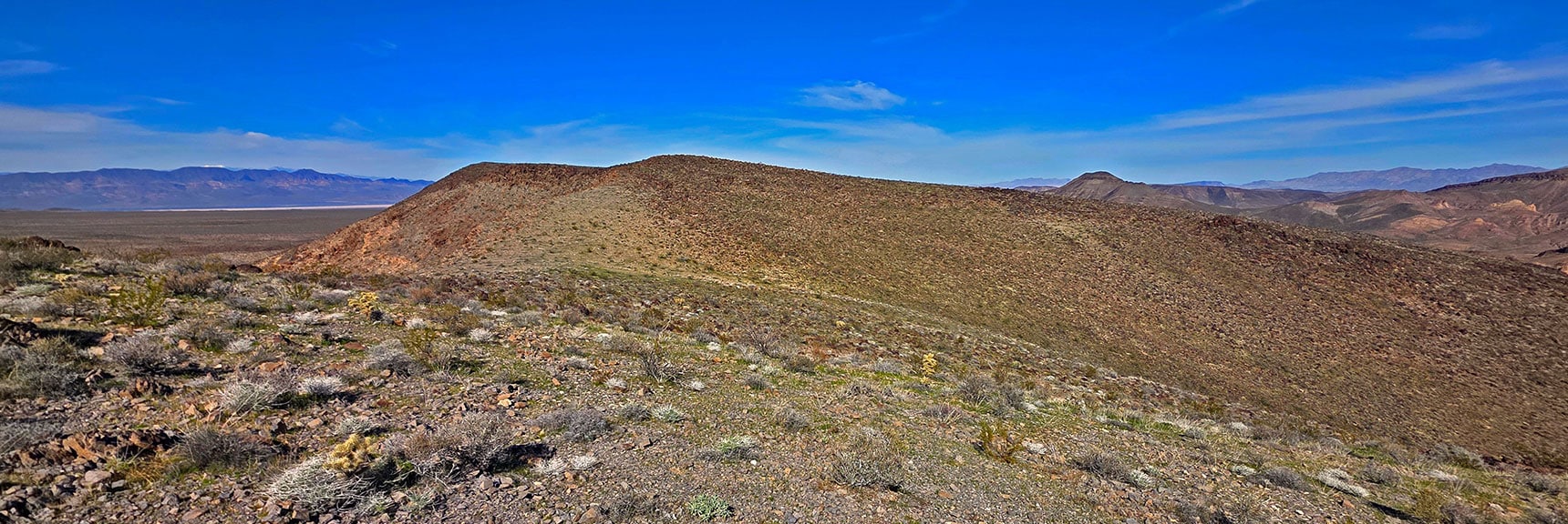 View Back Across Lonesome Wash Overlook Mesa to Descent Ridge | Mohave Overlook | Eldorado Wilderness, Nevada
