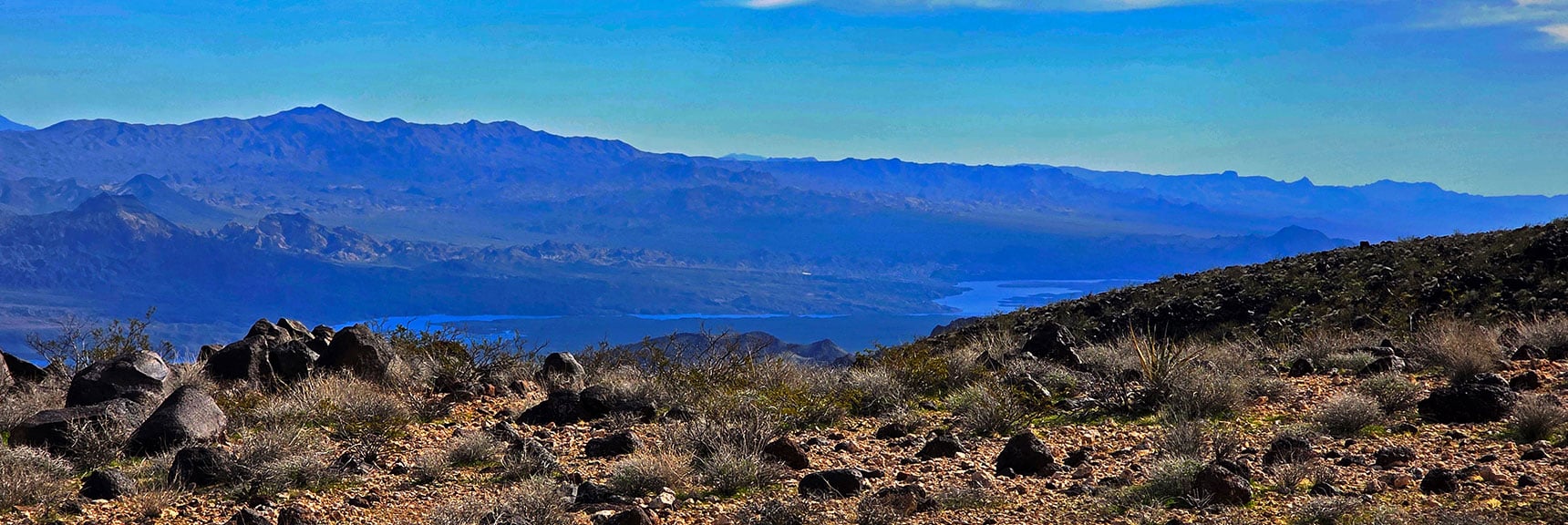 Colorado River View During Descent Toward Mohave Overlook | Mohave Overlook | Eldorado Wilderness, Nevada