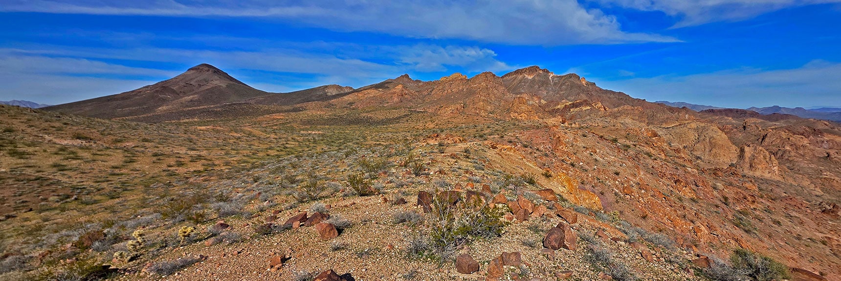 View Along Overlook Ridge to Peeper Benchmark & Forlorn Lonesome Peaks | Mohave Overlook | Eldorado Wilderness, Nevada