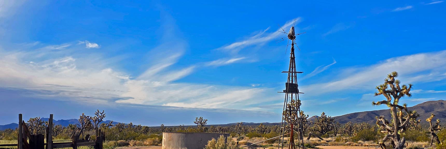 Windmill Water Pump & Corral Near SE Entrance of Wilderness | Wee Thump Joshua Tree Wilderness, Nevada