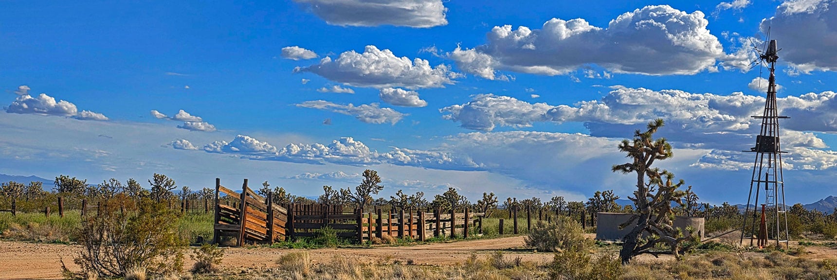 Windmill Water Pump, Reservoir, Livestock Corral and Loading Ramp. | Wee Thump Joshua Tree Wilderness, Nevada