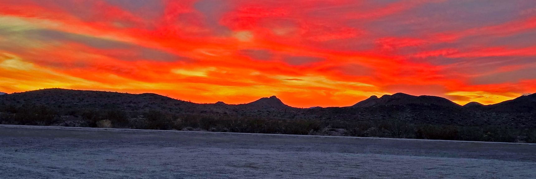 Final Sunset View at Starting Point Parking Area on Hwy 165. | Lonesome Wash to the Colorado River | Eldorado Wilderness, Nevada