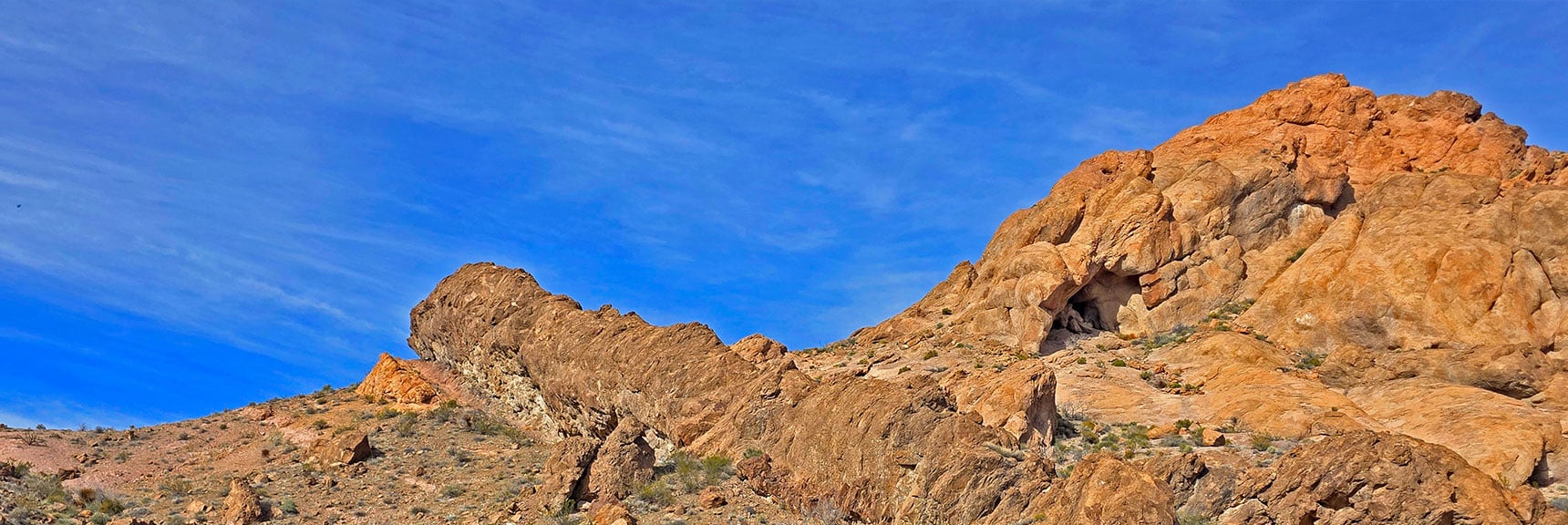 Huge Opening Ahead, Looks Like a Cove in the Rock | Nelson Benchmark | Eldorado Wilderness, Nevada