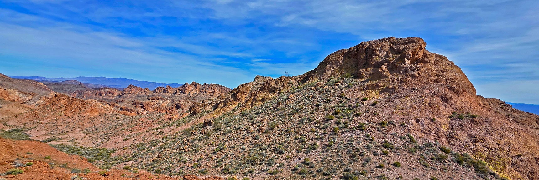Nelson Benchmark Across Saddle from Initial Summit. | Nelson Benchmark | Eldorado Wilderness, Nevada