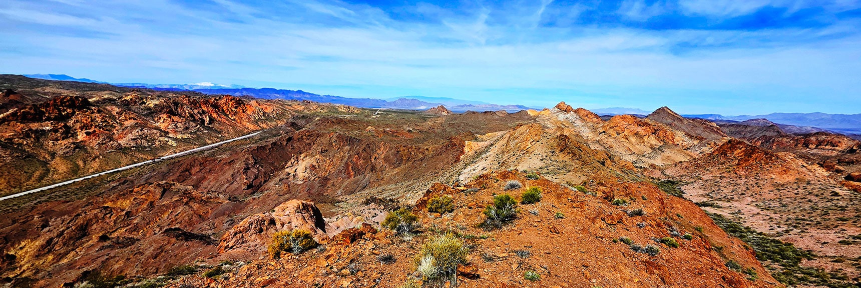 View Back North Along Long Approach Ridgeline. Lonesome Peak on Right | Nelson Benchmark | Eldorado Wilderness, Nevada