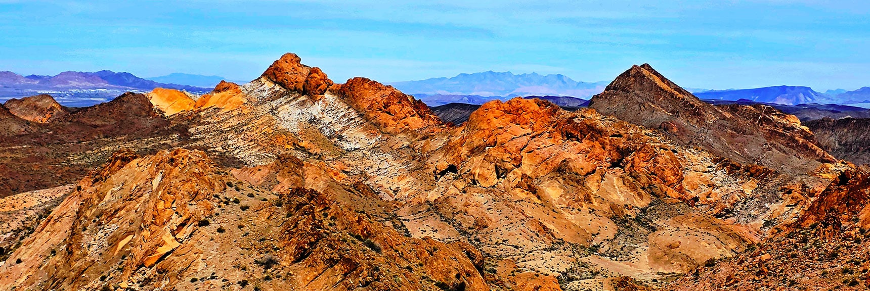 Enlarged View of Ridgeline. Lonesome Peak (right) is Eldorado High Point. | Nelson Benchmark | Eldorado Wilderness, Nevada