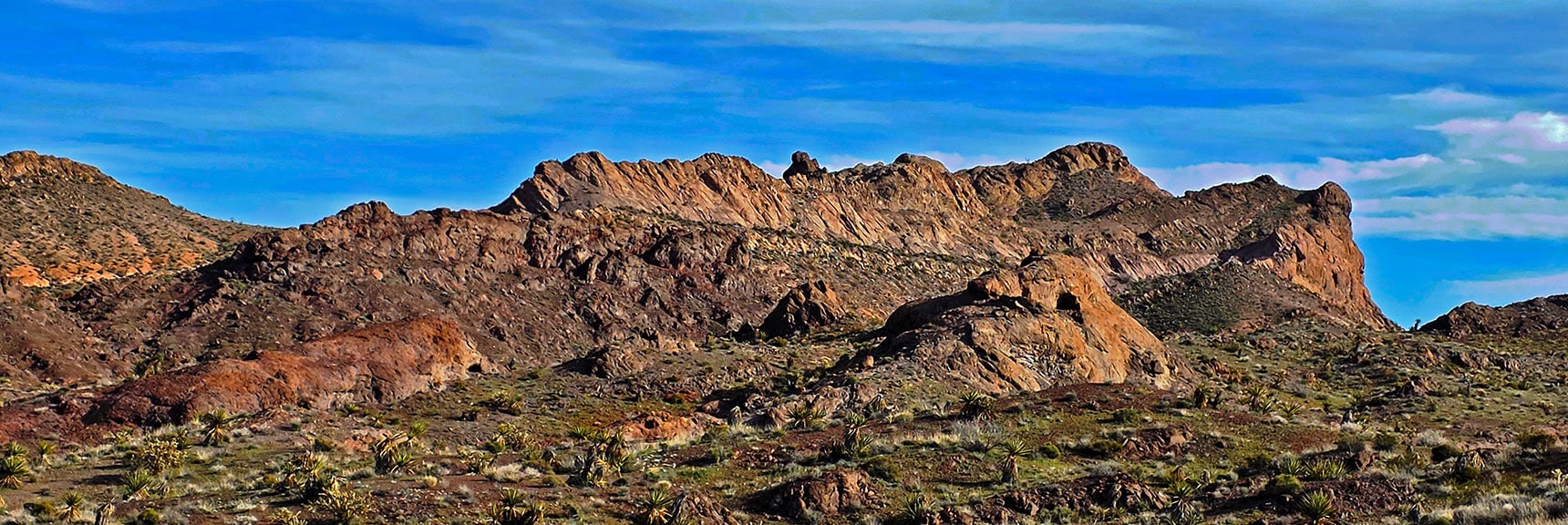 Back at Starting Point at Summit of Techatticup Wash, Final Benchmark View. | Nelson Benchmark | Eldorado Wilderness, Nevada
