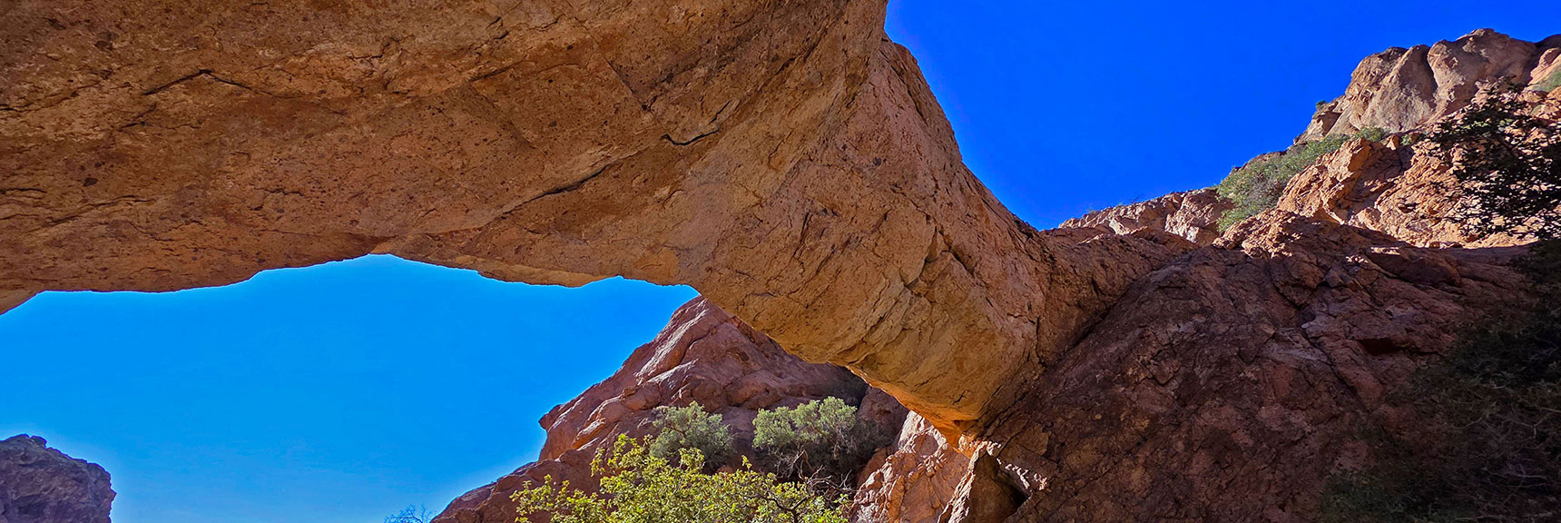 We'll Look at Best Photo Positioning. Here's Morning View Under the Arch. | Murl Emery Arch | Eldorado Wilderness, Nevada