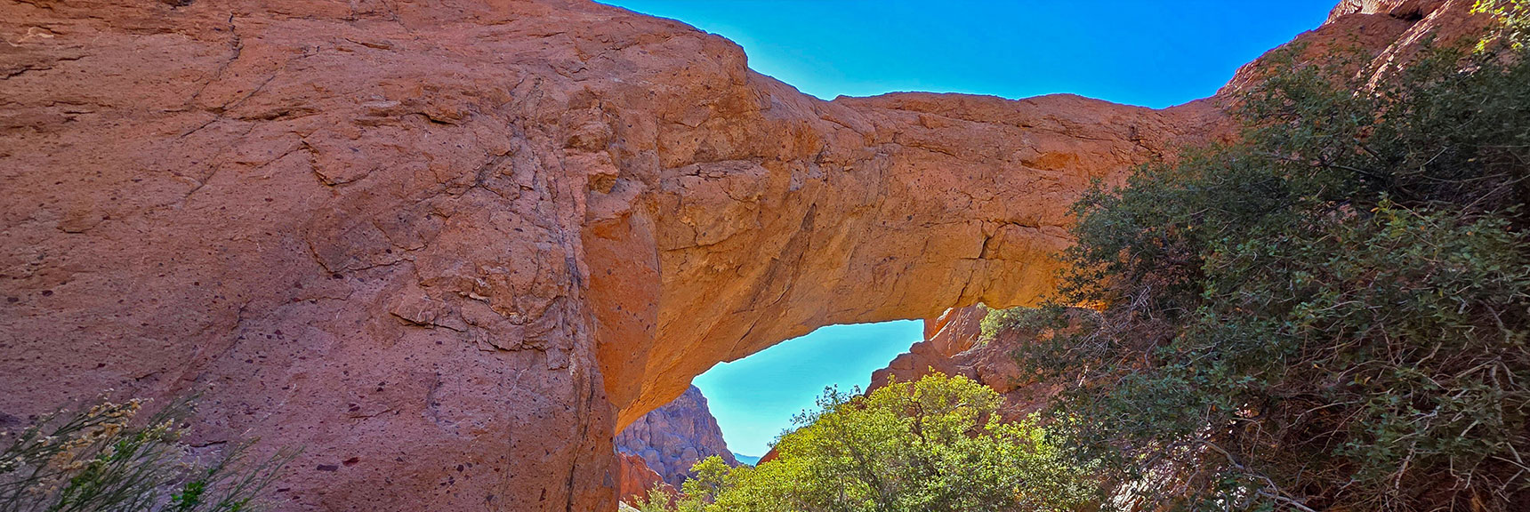 Morning View from the West, Just Above in the Canyon. | Murl Emery Arch | Eldorado Wilderness, Nevada